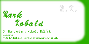 mark kobold business card